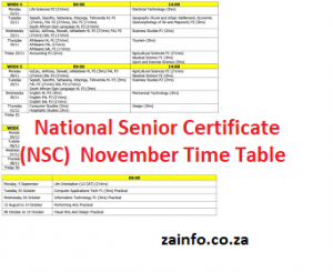 NSC November Time Table 2023 | Download PDF - NG Student's Portal
